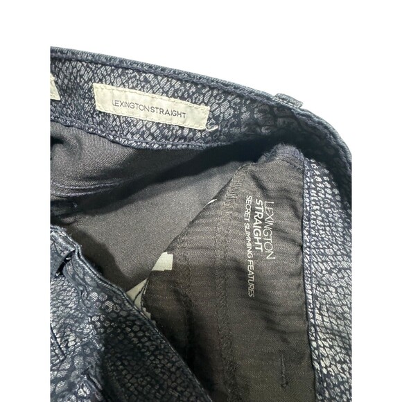 Jones New York Jeans Lexington Straight Black Gray Snakeskin Pattern Size 8 EUC - Picture 5 of 8